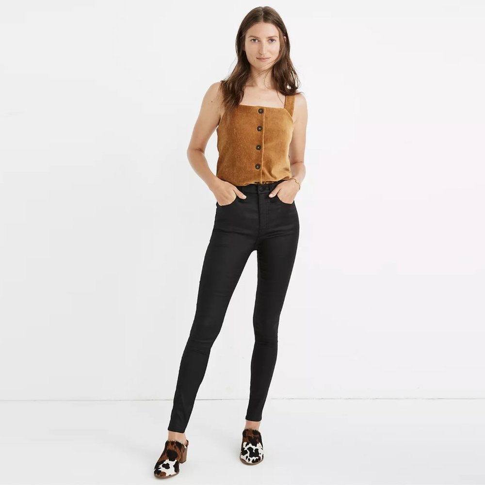 madewell ∙ 10" high rise coated skinny jeans